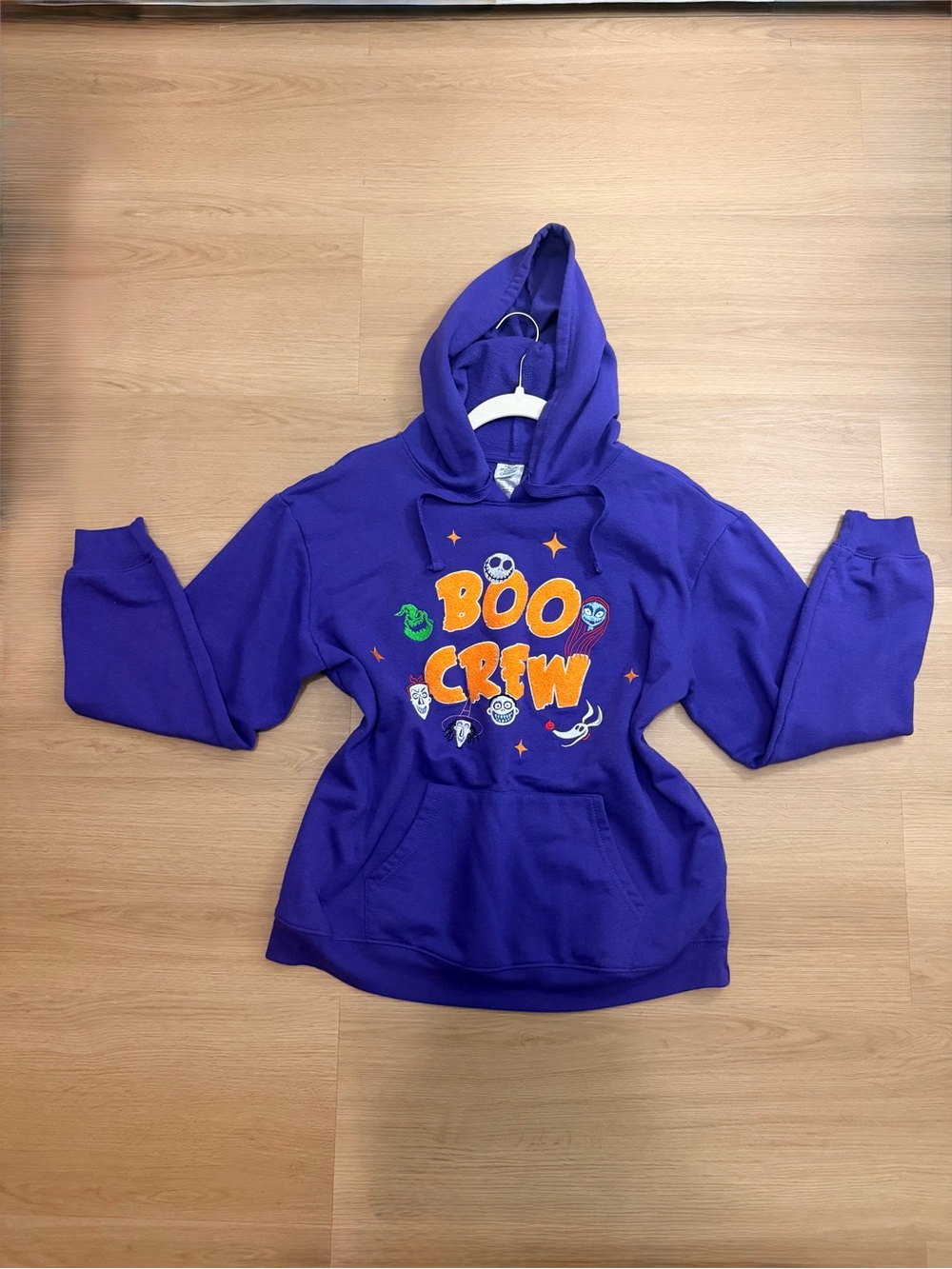 Disney Purple "Boo Crew" Hooded Sweatshirt with Orange Graphic